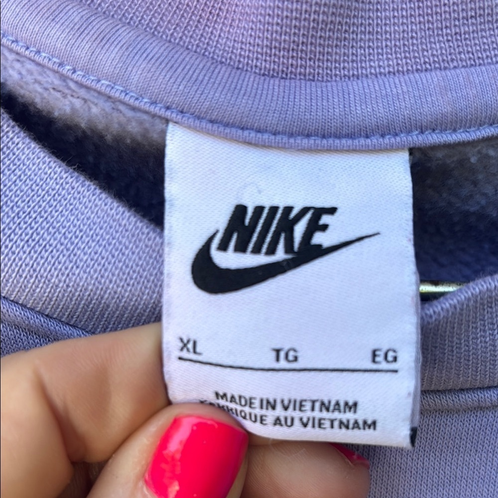 MEN'S CREWNECK SWEATSHIRT SPORTSWEAR SWOOSH SPIRIT FLEECE CREWNECK LIGHT THISTLE - Picture 4 of 5